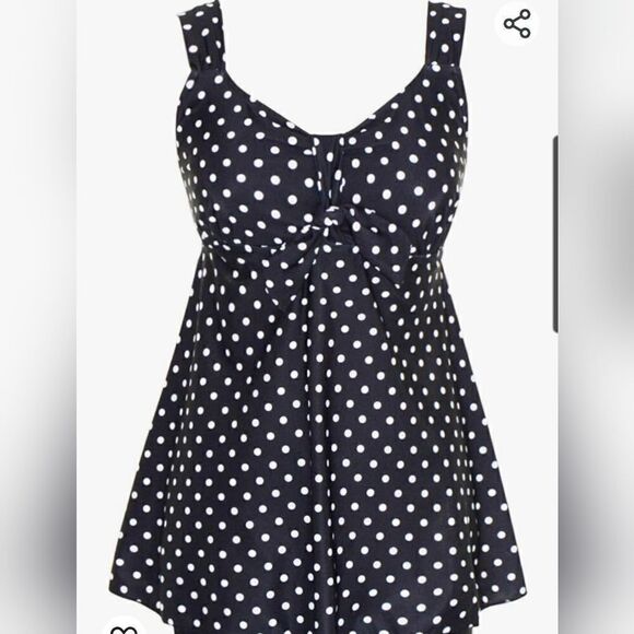 Danify Other - Womens polka dot one piece skirted swimdress size 2X